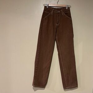Pacsun Brandy Melville John Galt Size Small Brown Carpenter Pants 5 Pockets